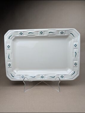 Longaberger Woven Traditions Heritage Serving Platter 13" w/ Green Accents